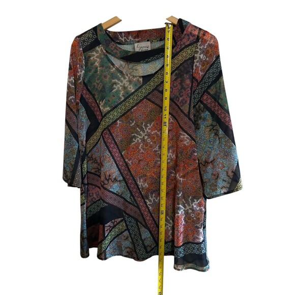 lynn ritchie silver tunic with cutout neckline‎ and matching camisole Sz M - Picture 3 of 7